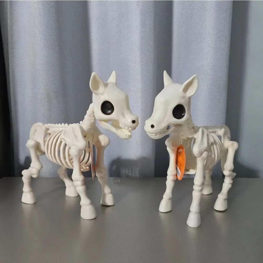 Bundle of two Halloween 9" Pony Skeleton Bones Decor Decoration NWT